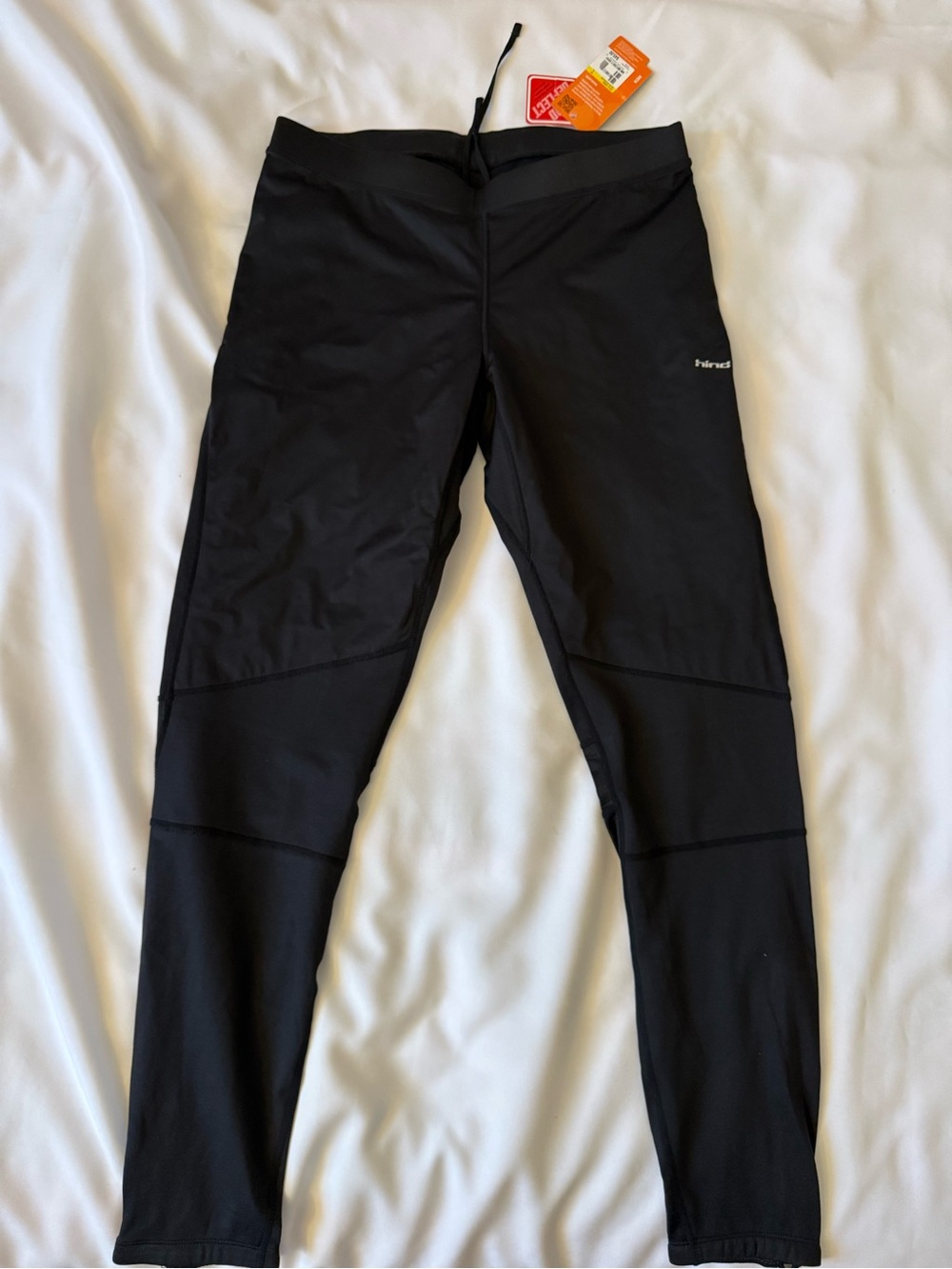 Hind men's long Black Size L Reflective Stretch pants Zip